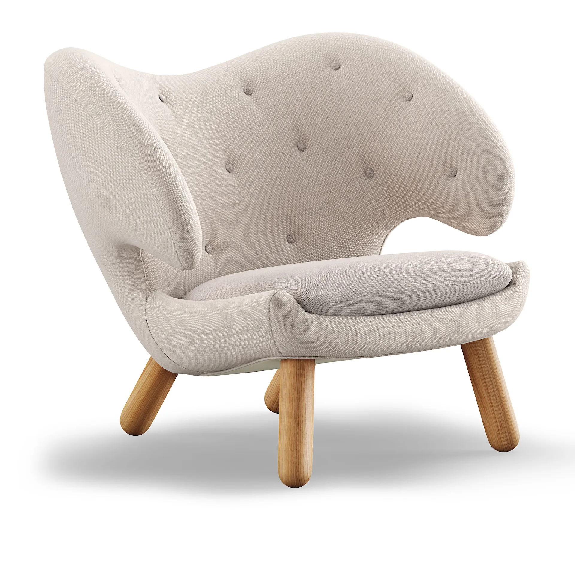 Pelican Chair With Buttons, Clear oiled oak, Cat. 1 Remix 123 - House of Finn Juhl - Finn Juhl - NO GA