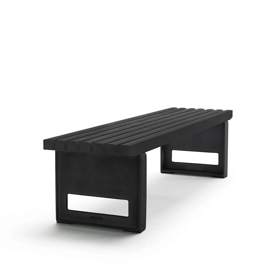 Block Bench Small Grey Lacquered Pine Wood