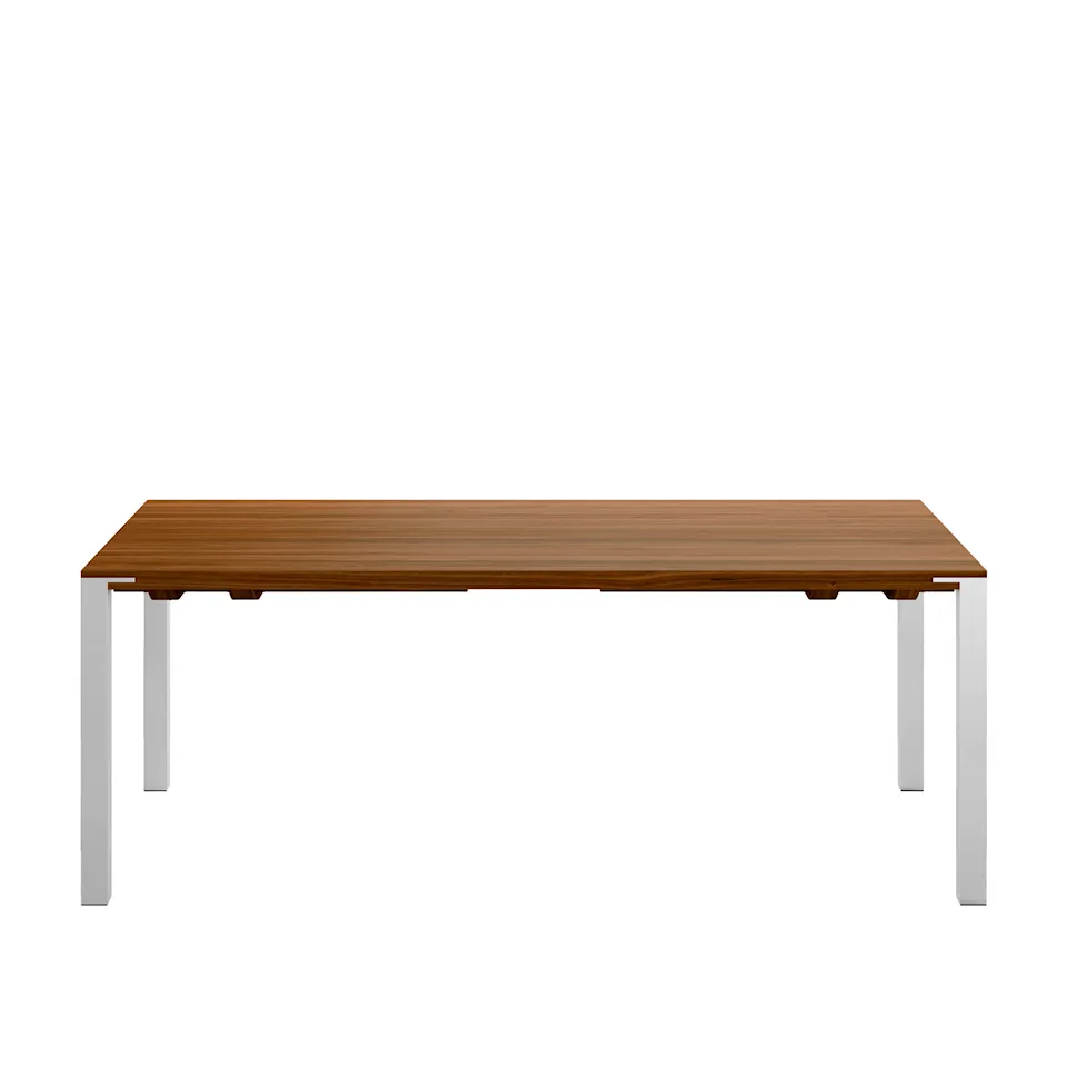 GM 2112 Table, 200 x 100 cm, Oiled walnut top, 2 additional tops in the same wood, Brushed stainless steel legs