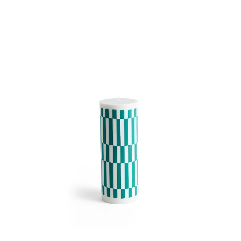 Column Candle Large - Light grey and green