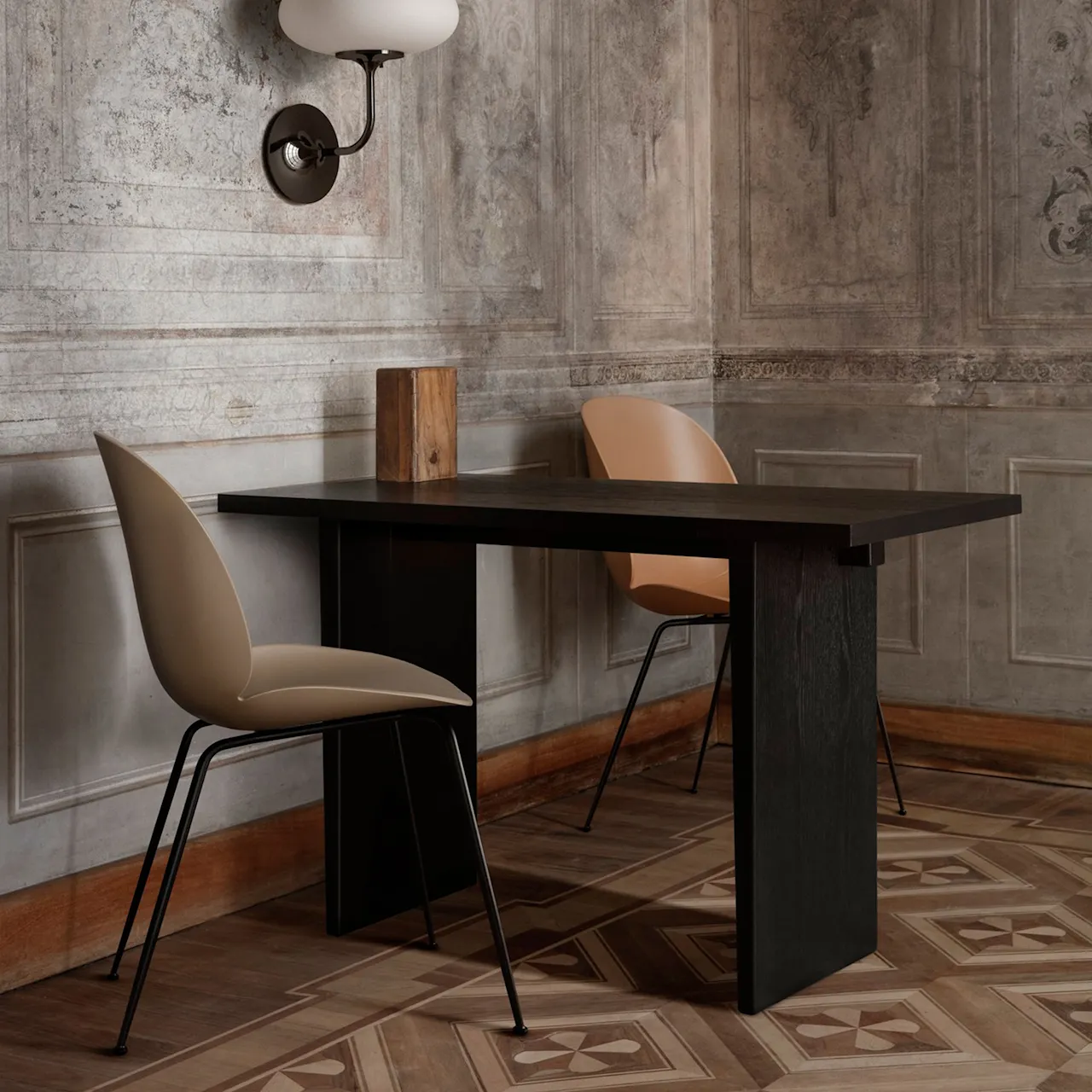 Private Desk Brown/Black Stained Oak