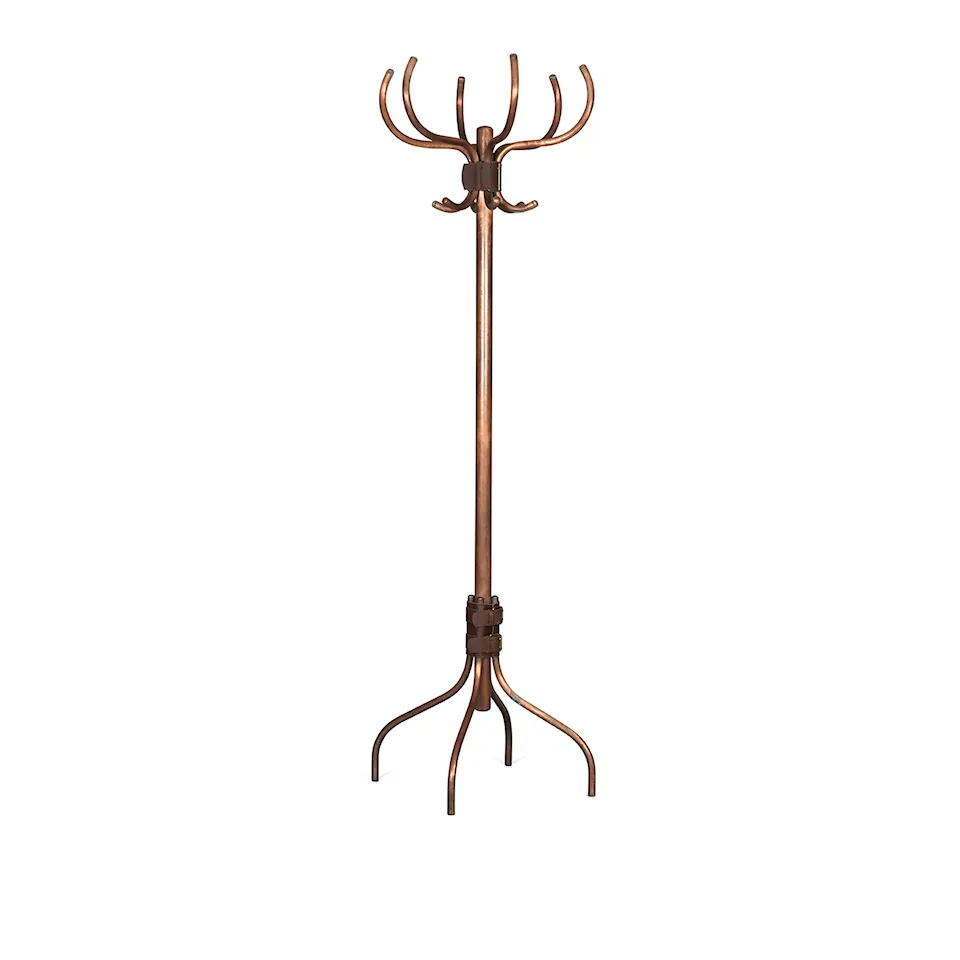 Babe Coat hanger, Copper treated steel, Leather belt in brown