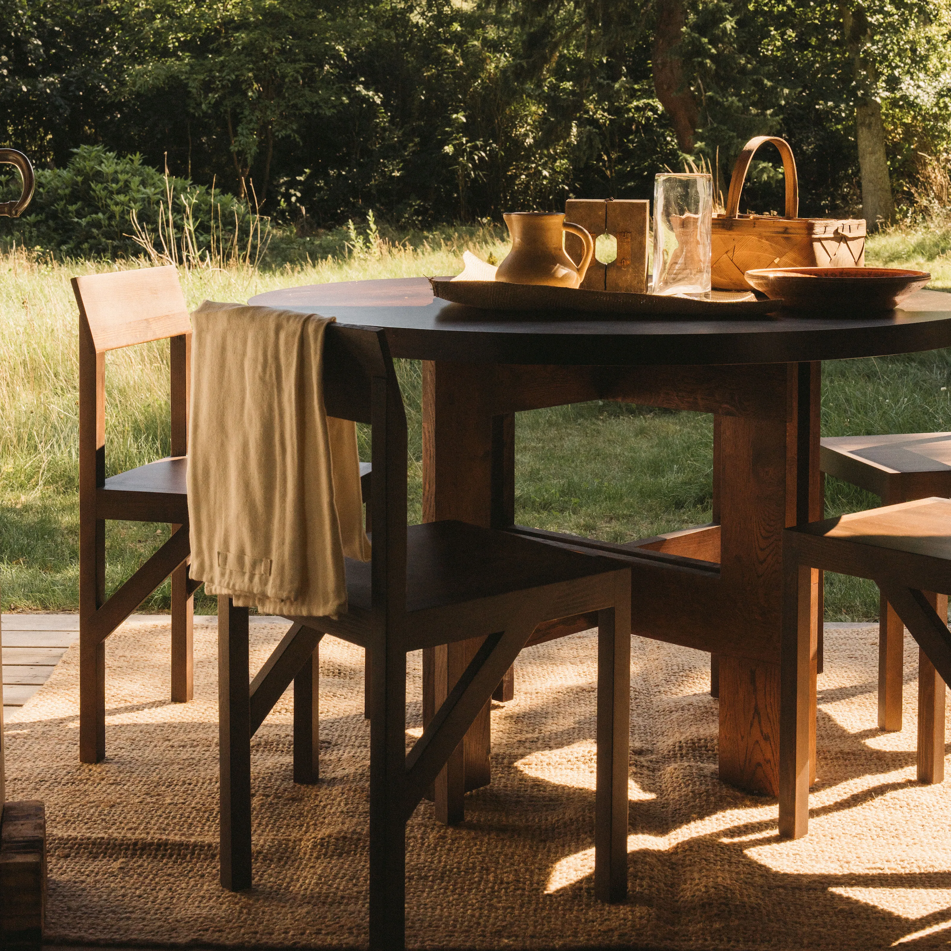 Farmhouse Trestle Table Round - 2