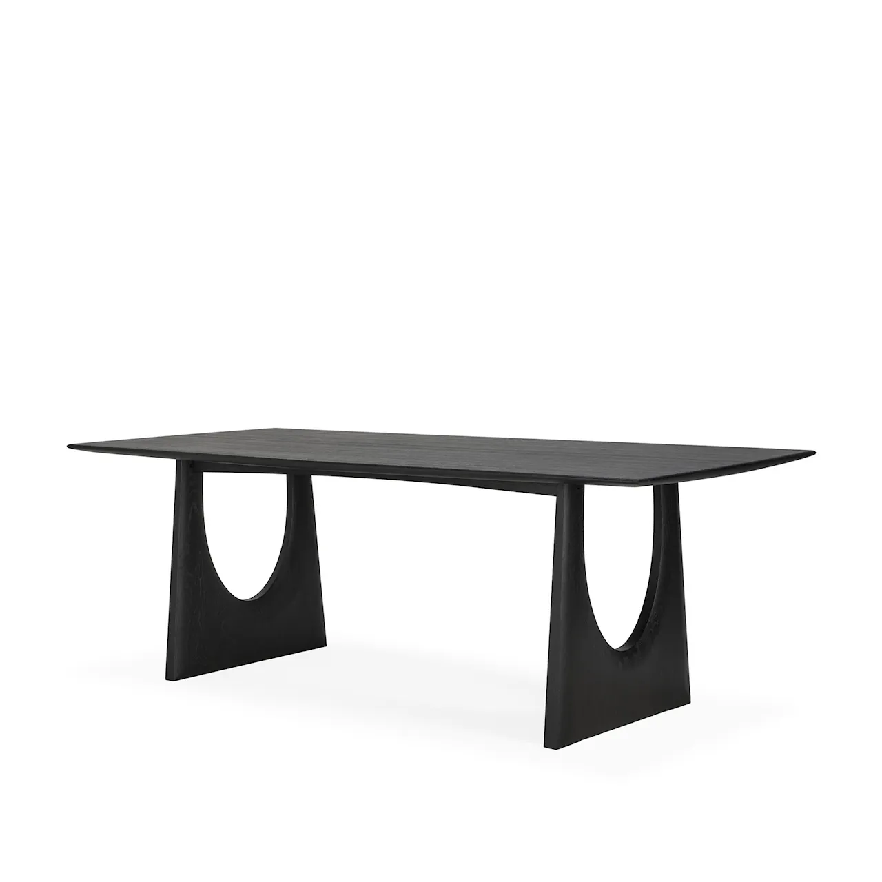 Oak Geometric black dining table 220x100 - varnished