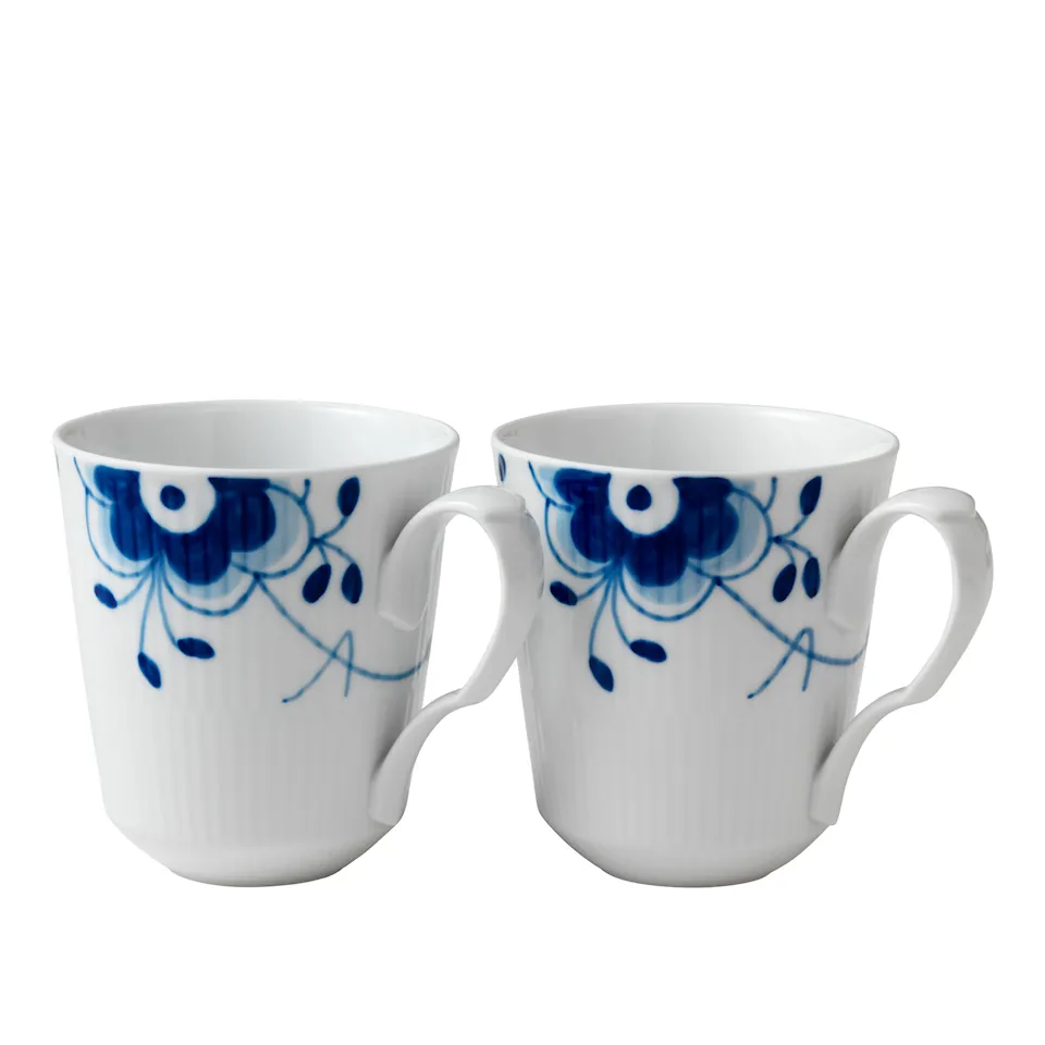 Blue Fluted Mega Mug 38 cl 2 pcs