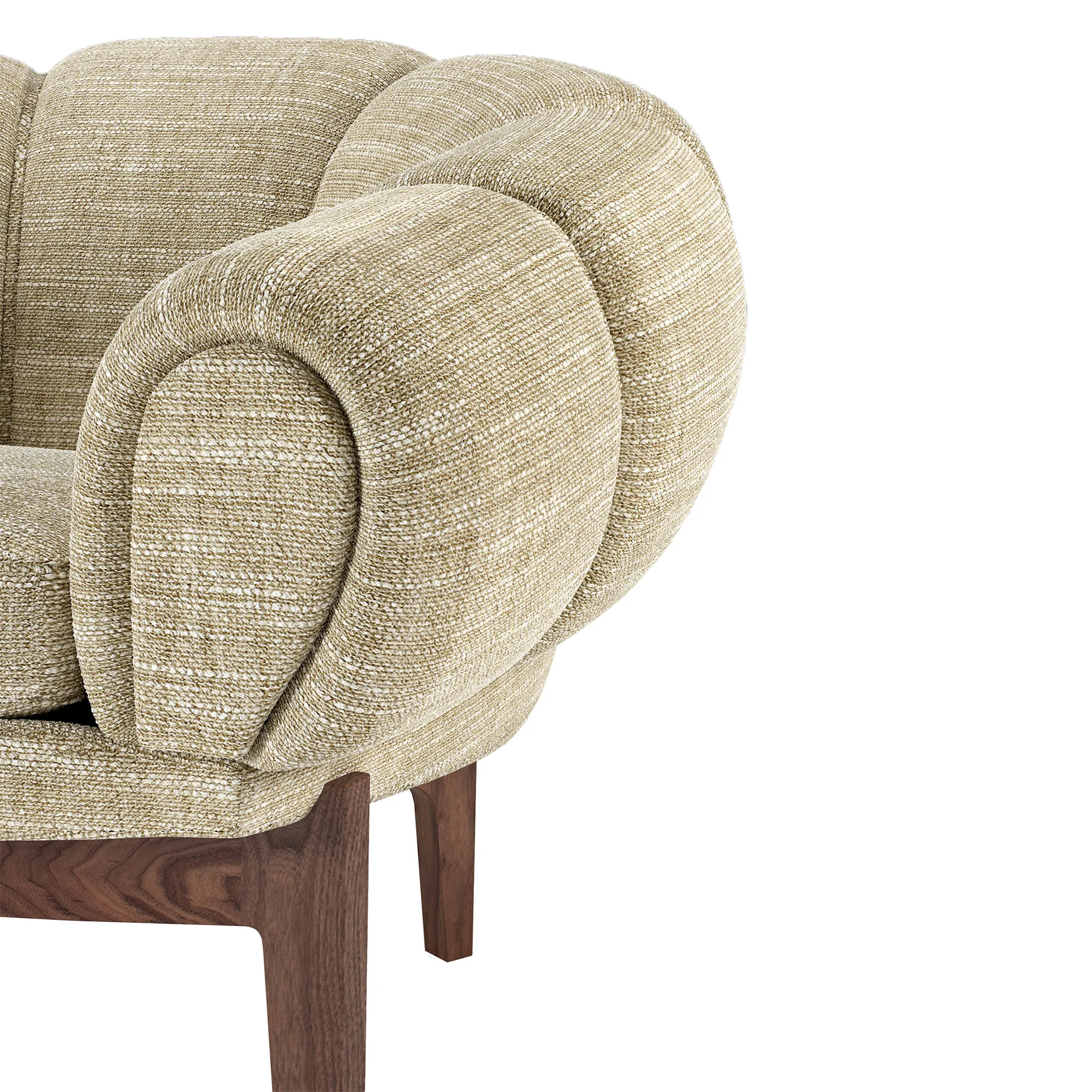 Croissant 3-Seater Sofa Walnut - 4