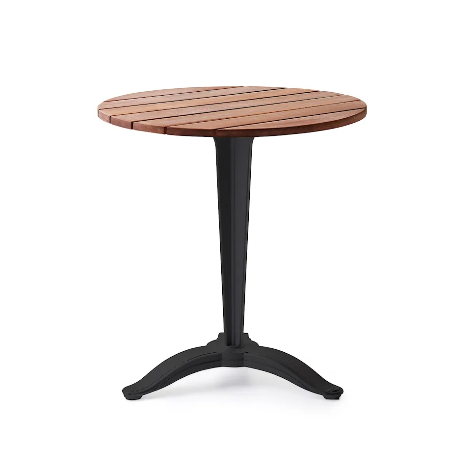 Table Calais - Big Foot Ø 70 Oiled Mahogany/Black Lacquered Aluminium