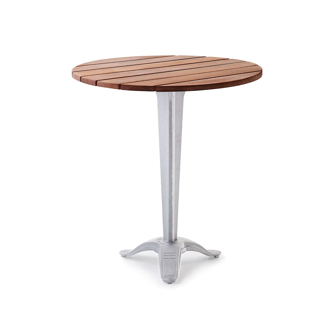 Table Calais - Small Foot Ø 70 Brown Lacquered Pine Wood/Black Lacquered Aluminium