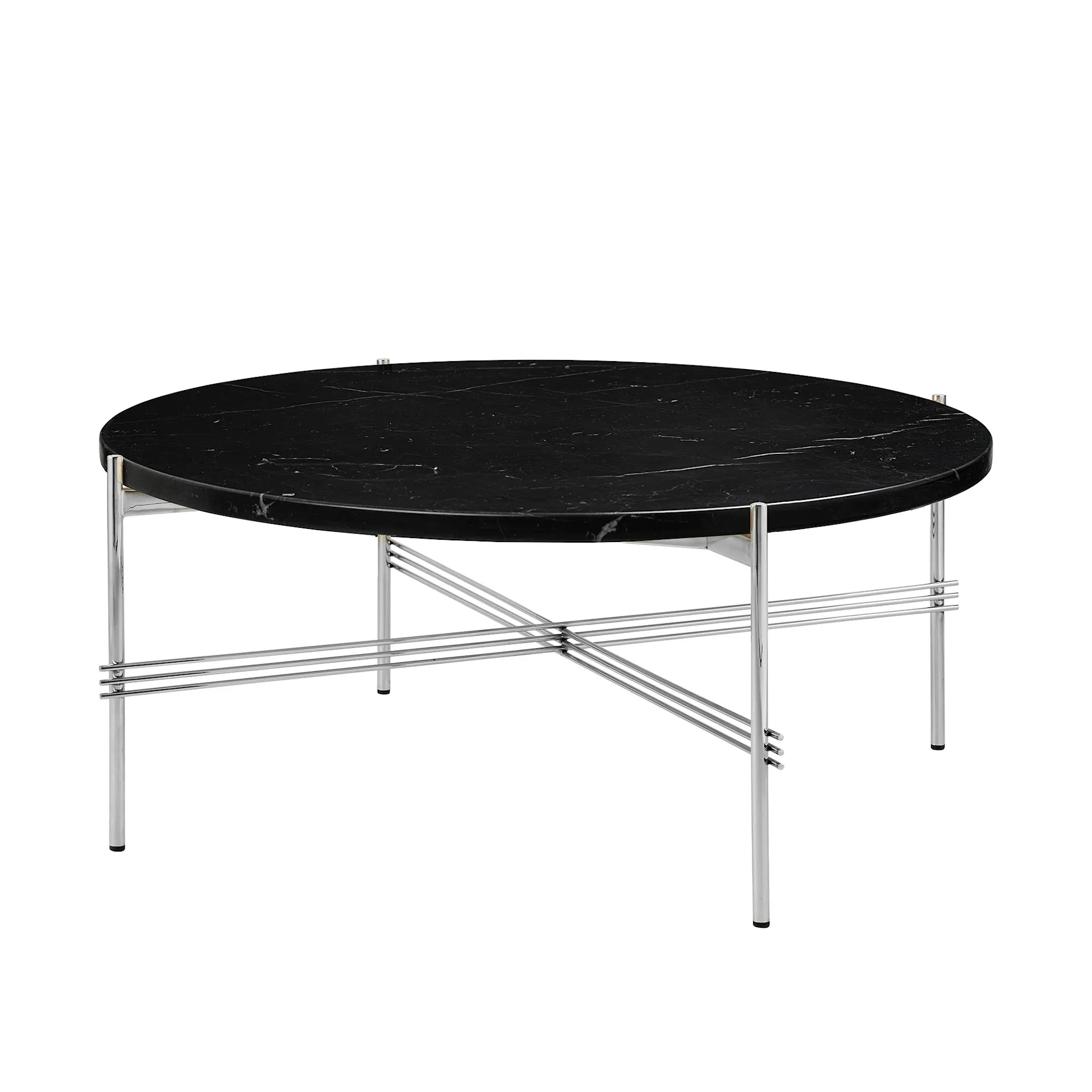 TS Coffee Table - Round, Ø80 Polished Steel Base - Gubi - GamFratesi - NO GA