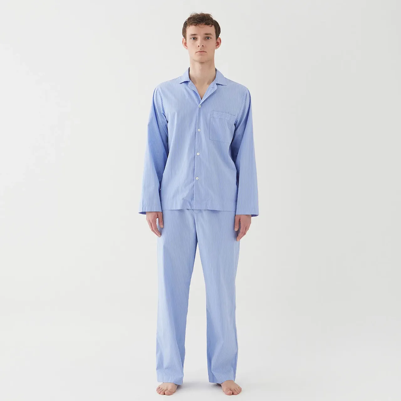 Poplin Pyjamas Pants Blue Pin Stripes