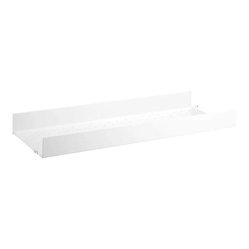 Metal shelf 78x30cm hög kant white