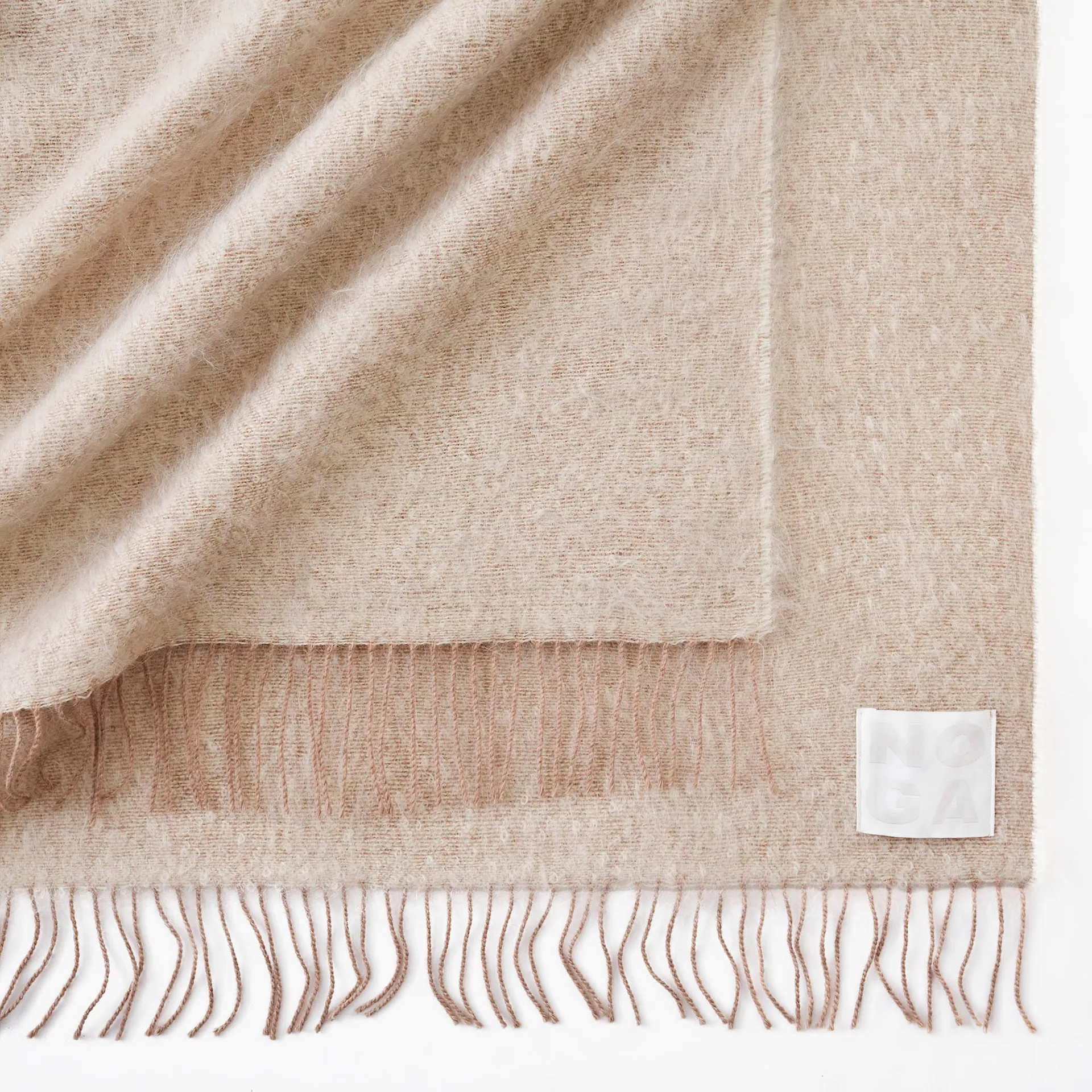 Merino Mohair Throw Ecru Beige - NO GA - NO GA