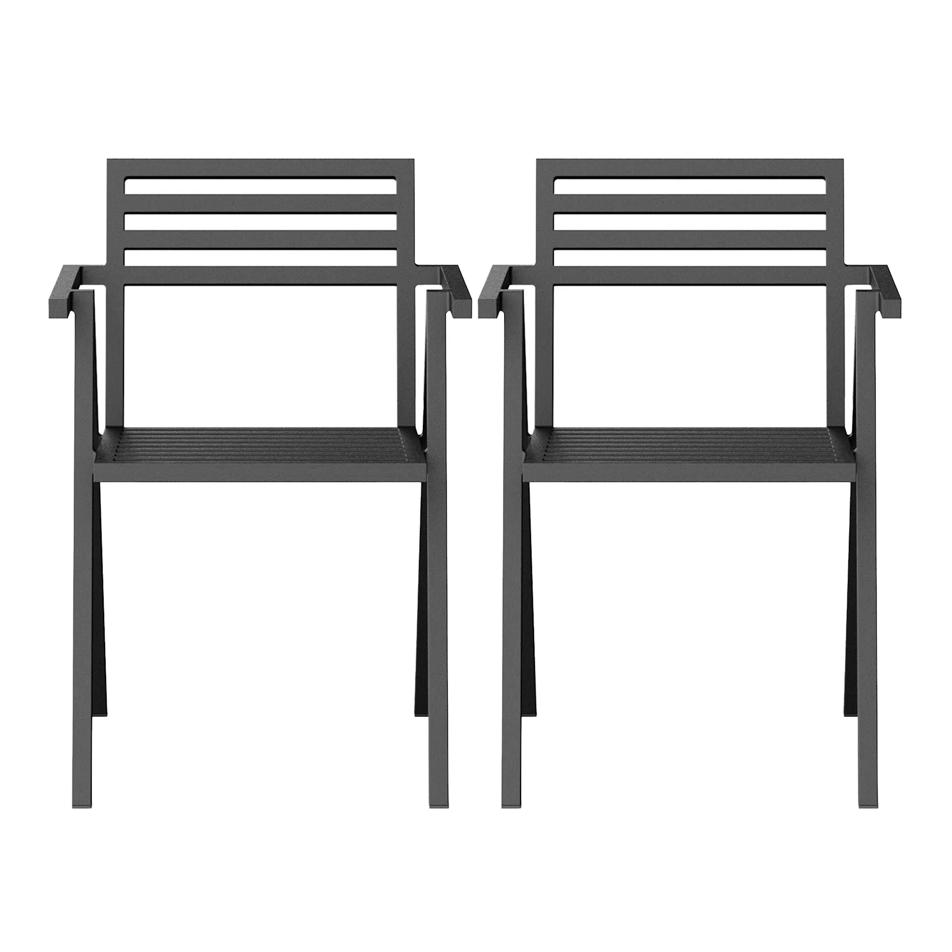 19 Outdoors Stacking Arm Chair Set of 2 - NINE - NO GA