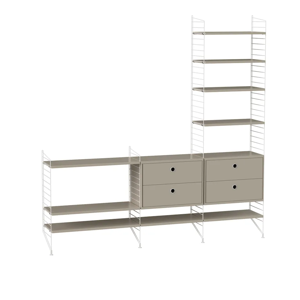 Living room hyllststem J beige/white