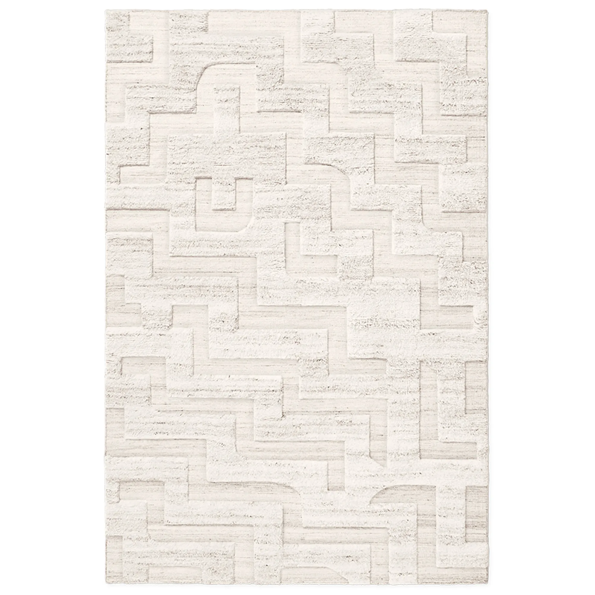Boho Cream Mix wollen vloerkleed - 1
