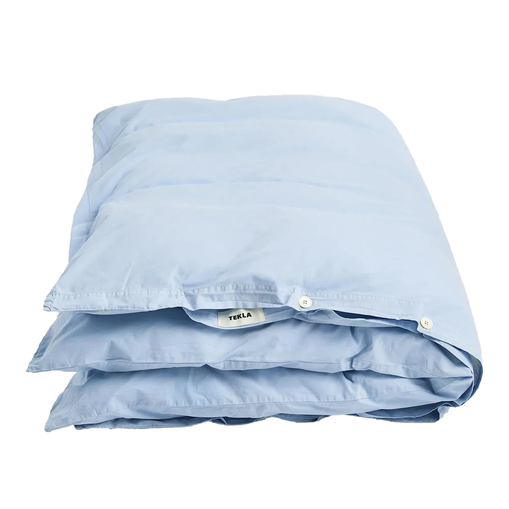 Percale Solid Morning Blue Duvet Cover - 1