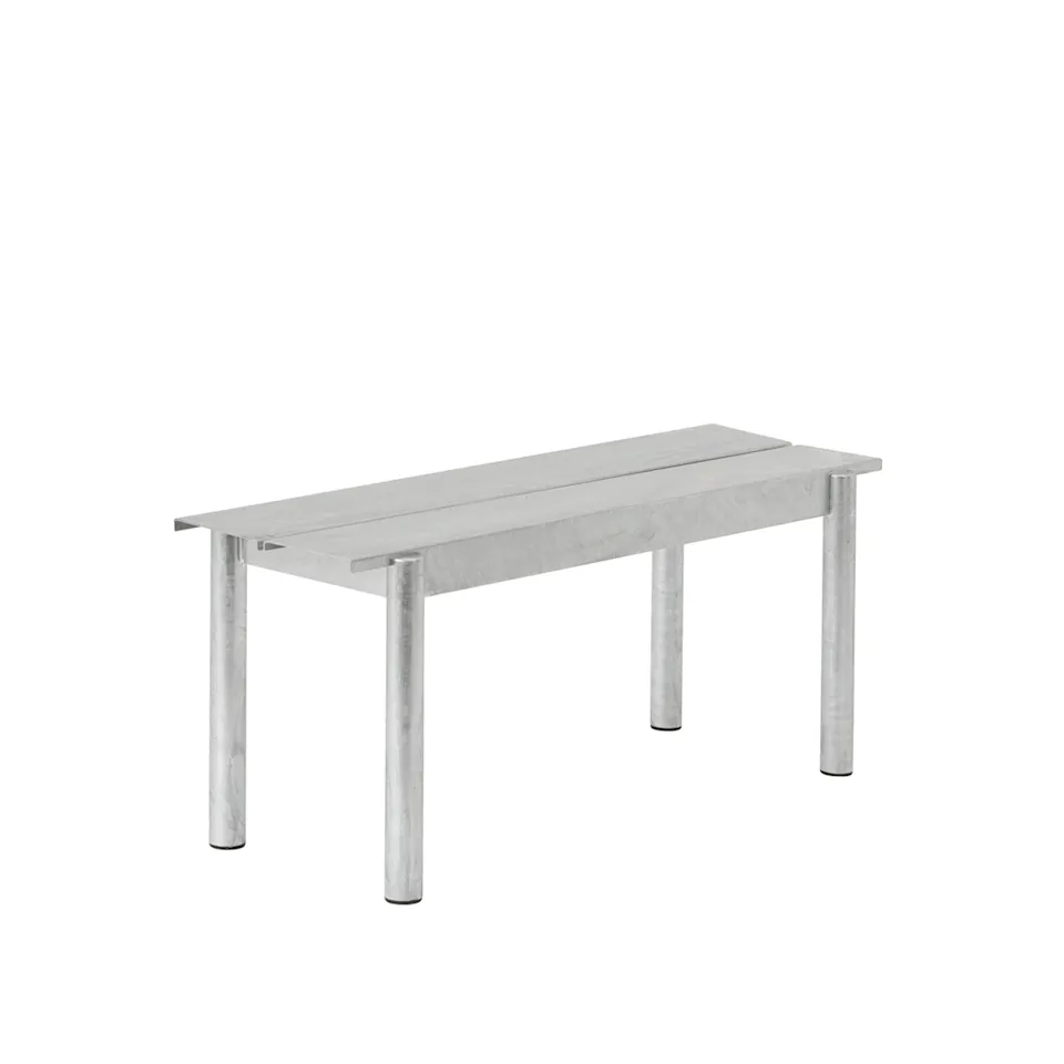 Linear Steel Bench 110x34 cm Warm Galvanized Steel