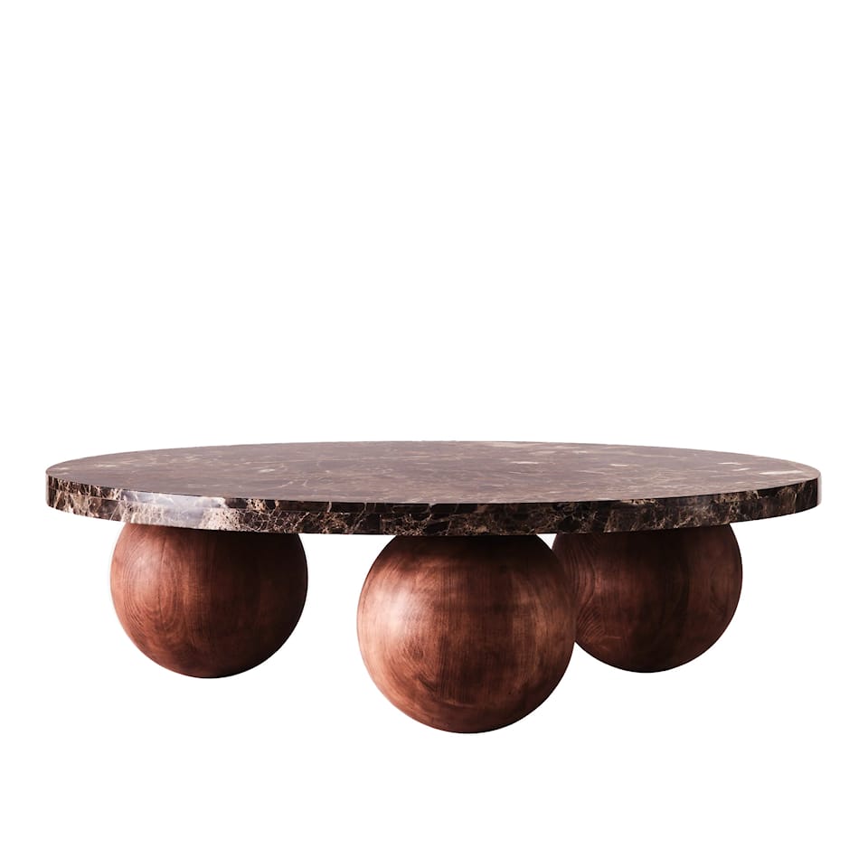 Sphere Sofa Table Round Dark Emperador