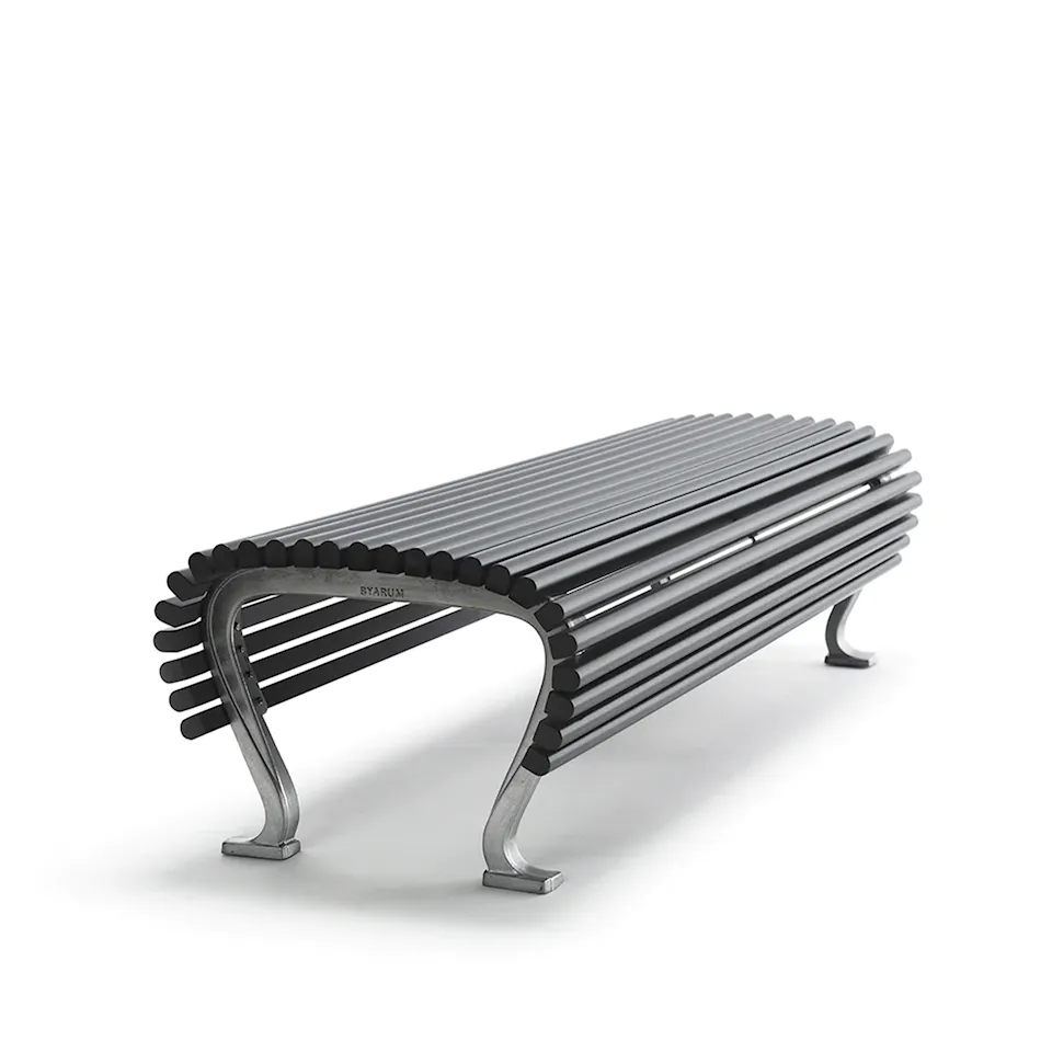 Jujol Bench Small Grey Lacquered Pine Wood