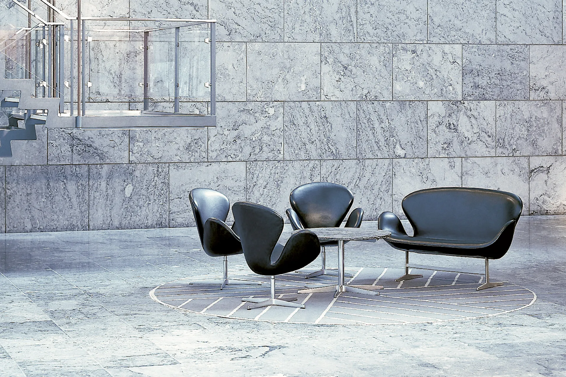 Swan 2-seater - Fritz Hansen - Arne Jacobsen - NO GA