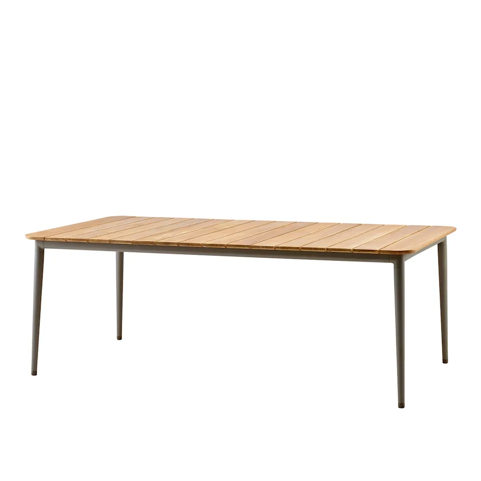 Core Dining table, 210x100, Taupe, Table top: Teak, Frame: Aluminium