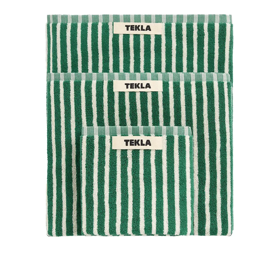 Terry Teal Green Stripes pyyhe