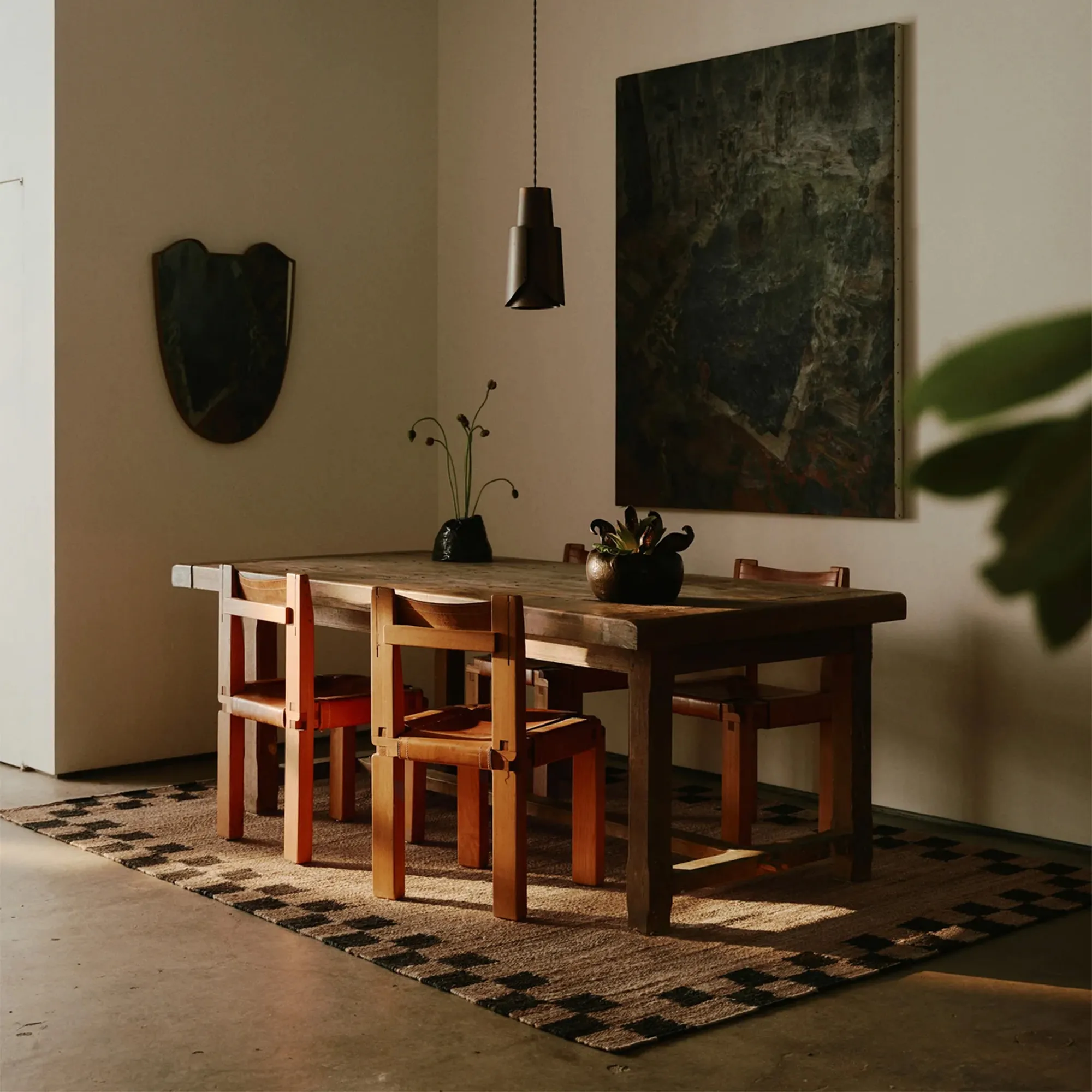 Jute Border Black Rug - 2
