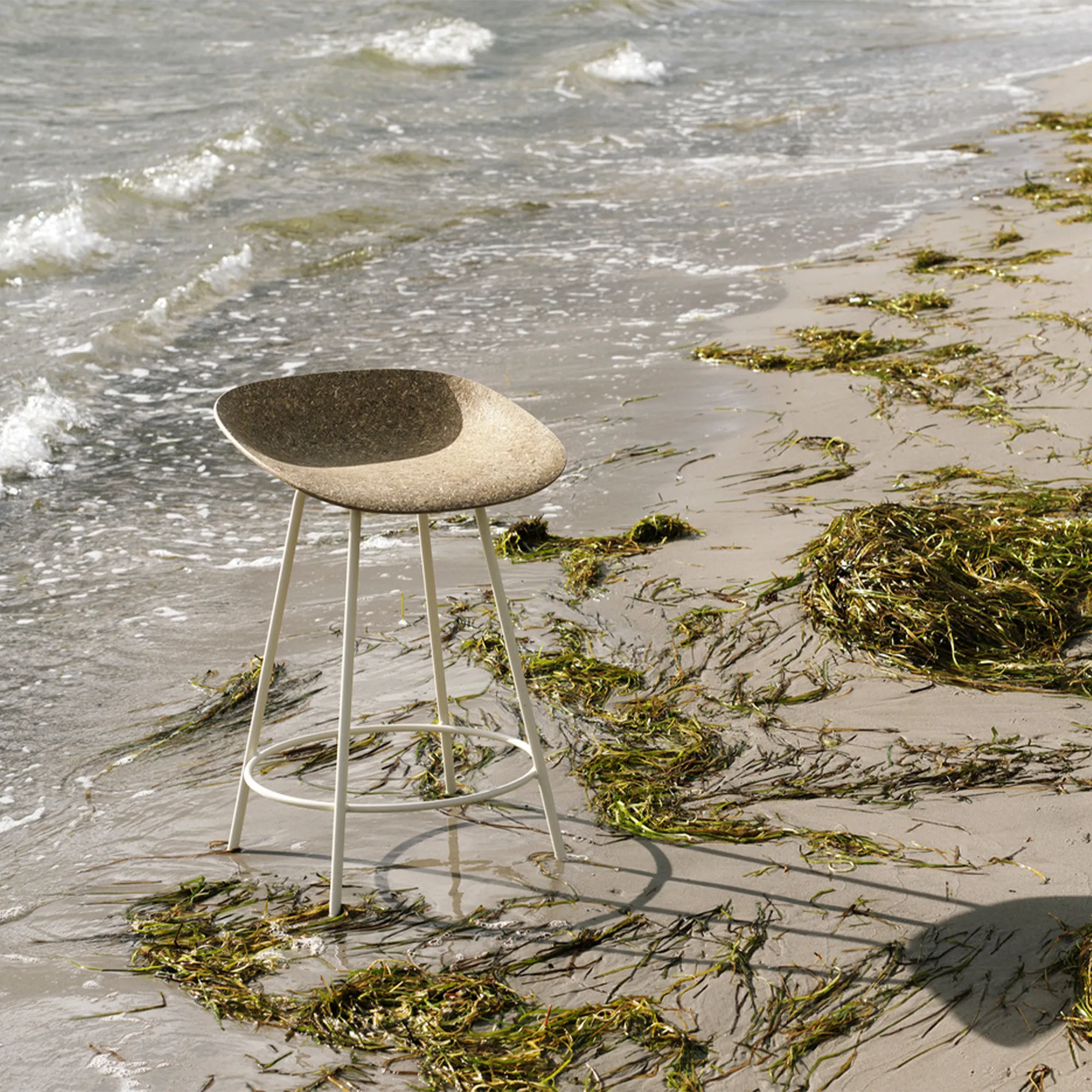 Mat Barstool 65 cm Cream Steel - 3