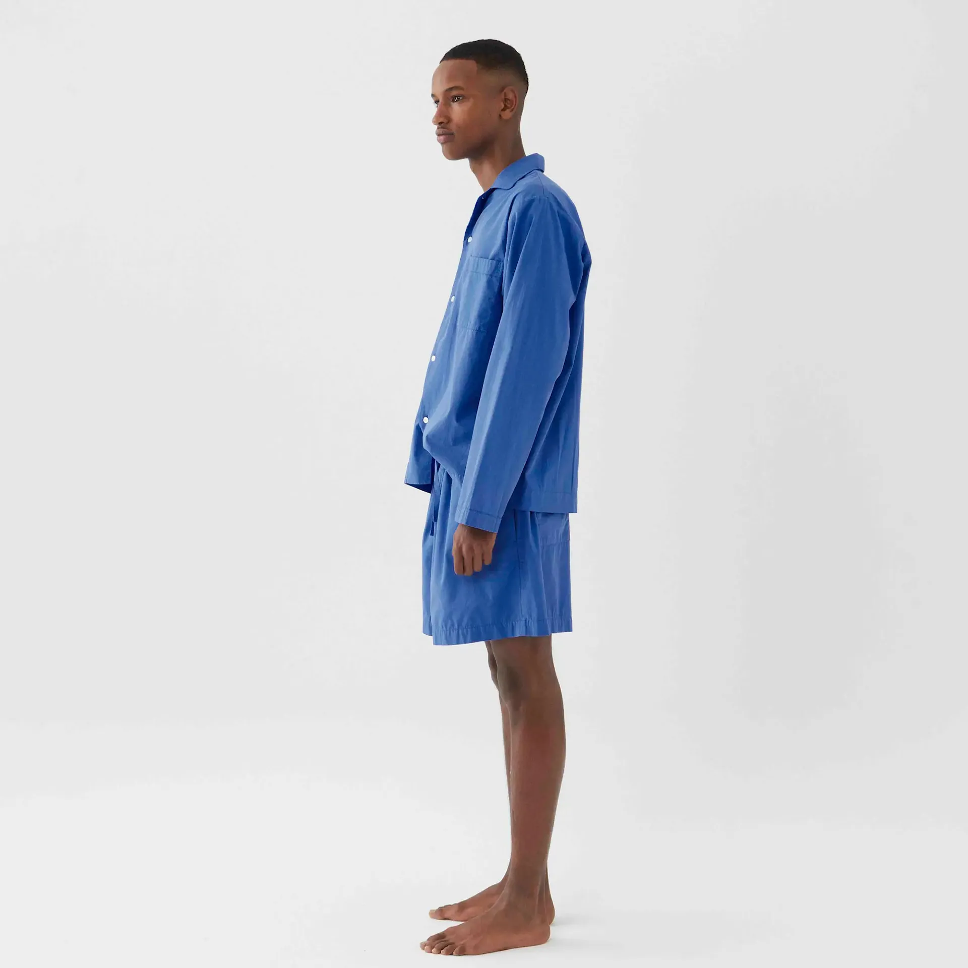 Poplin Pyjamas Shorts Royal Blue - TEKLA - NO GA