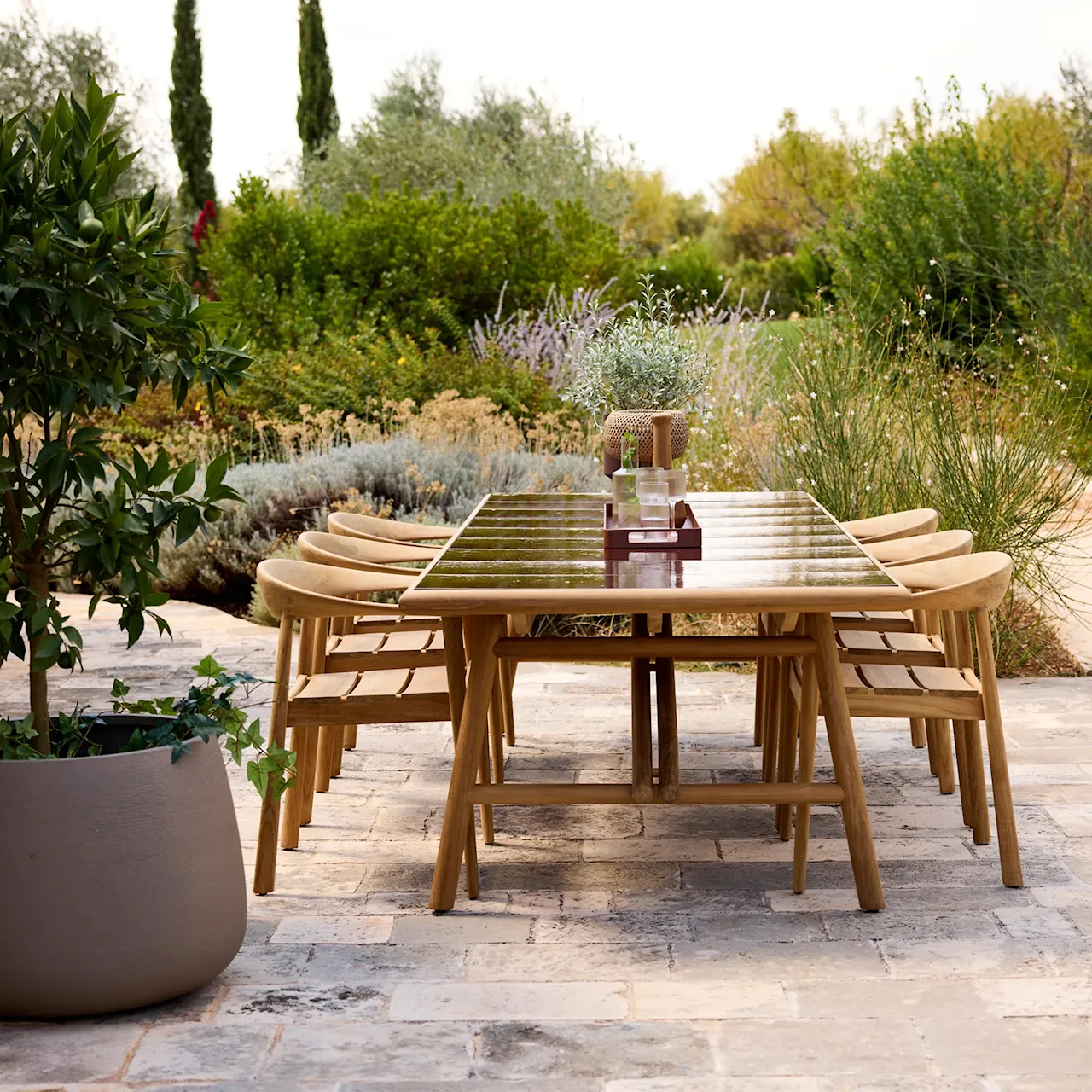 Sticks outdoor dining table & Majestic chairs 6 pcs