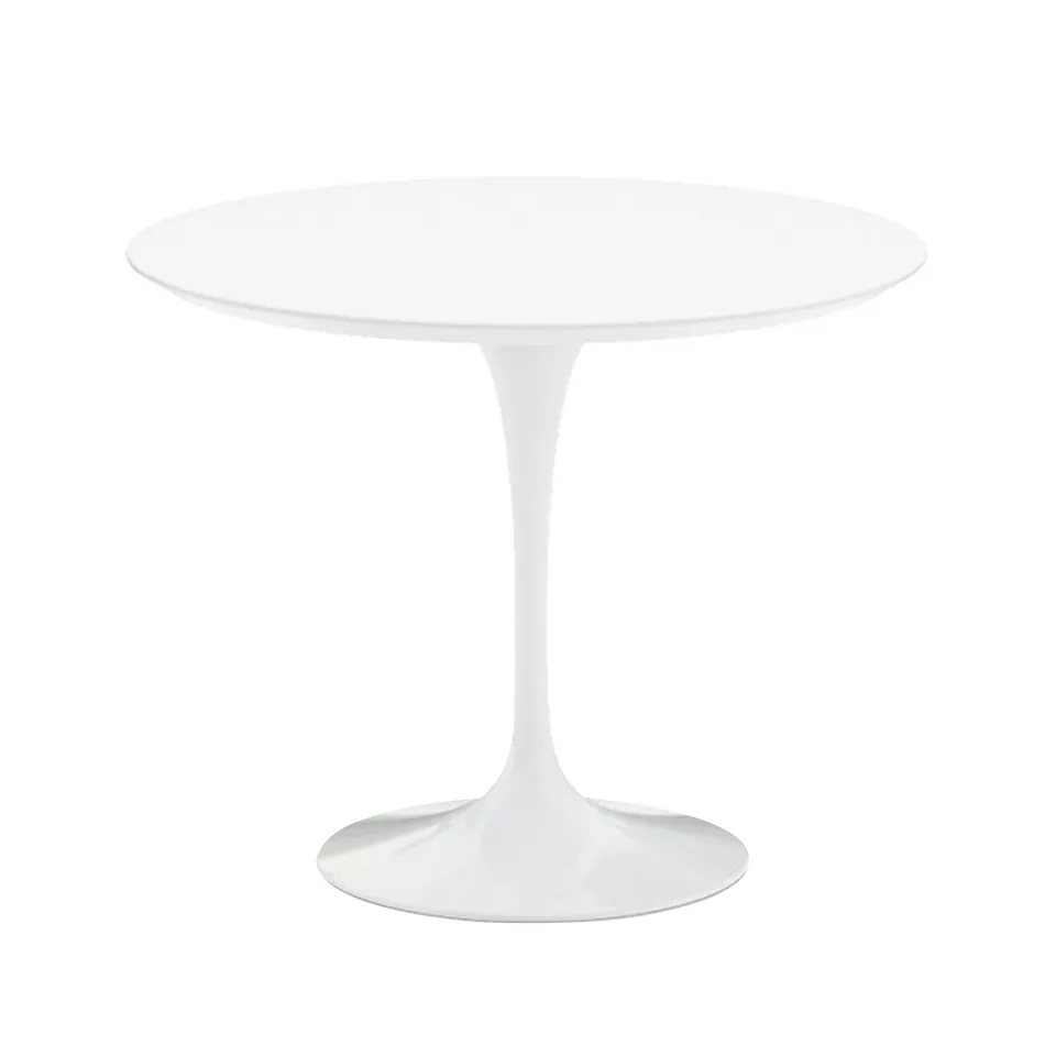 Saarinen Round Table - Dining table, Ø 91 cm, White frame, White laminate top