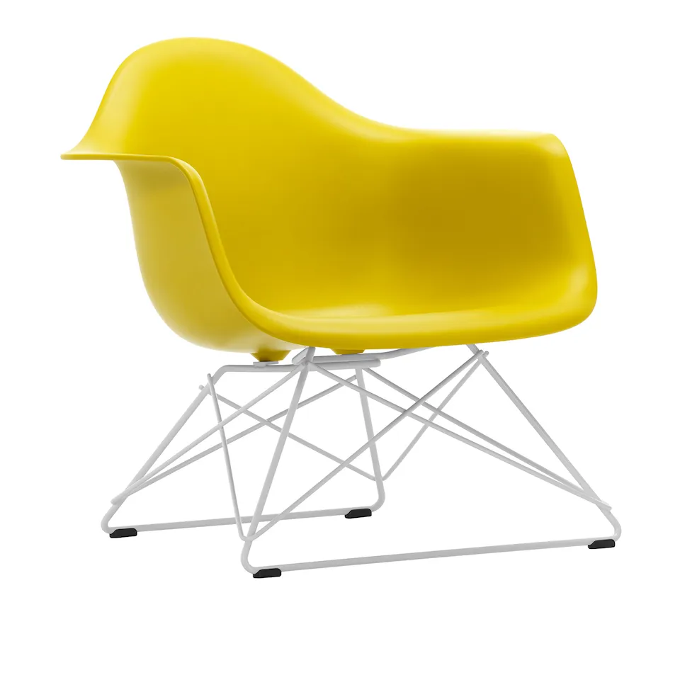 Eames RE Plastic Armchair LAR - 34 Mustard - White Base