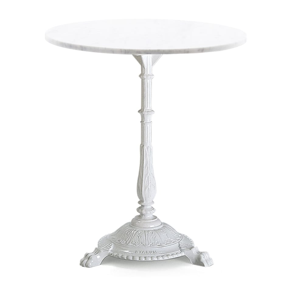 Classic Café Table Marble White Carrara / White Lacquered
