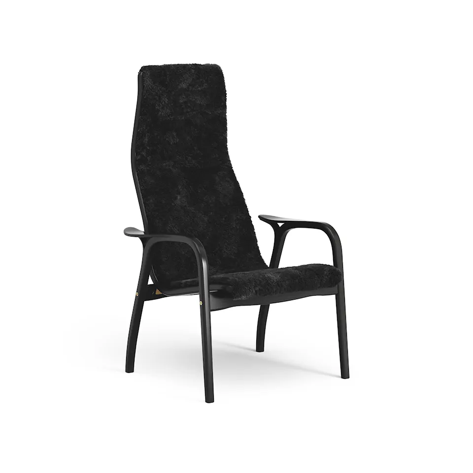 Lamino Armchair Black-glazed Beech / Sheepskin Black