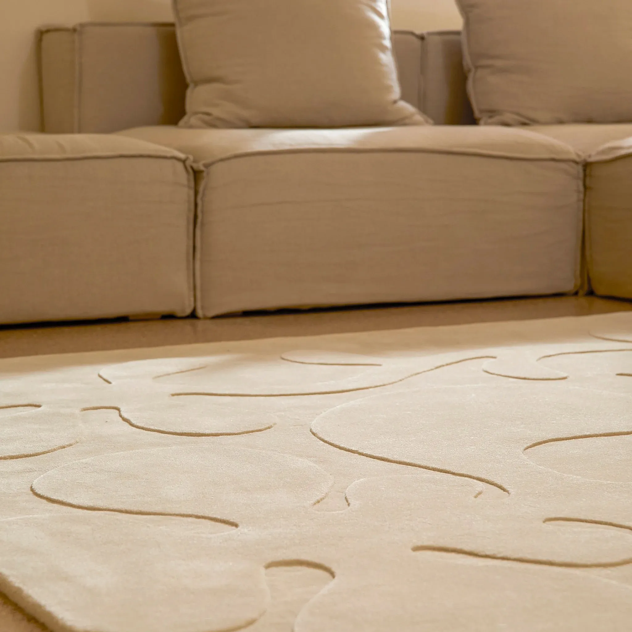 Lucia Eames Rooted Ivory uldtæppe - 4