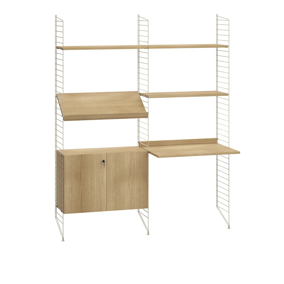 Kontor Hyllsystem I Ek / Beige