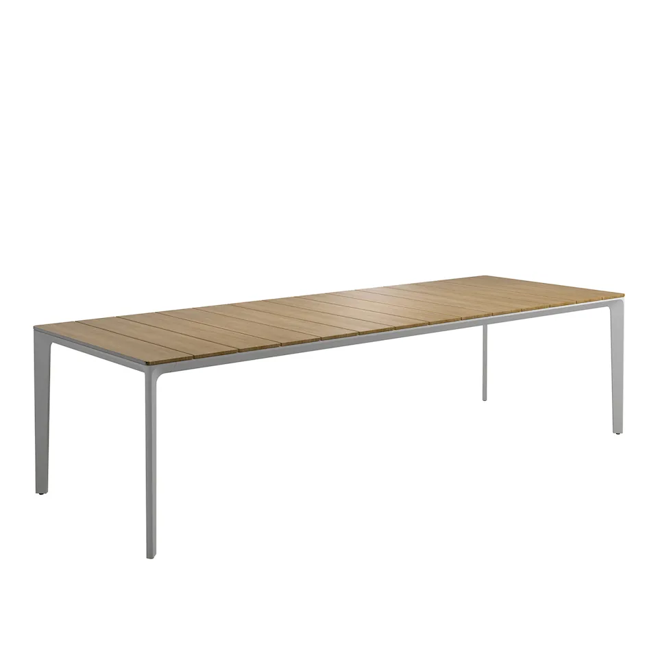 Carver 100 x 280 cm Square Dining Table Teak, White Frame