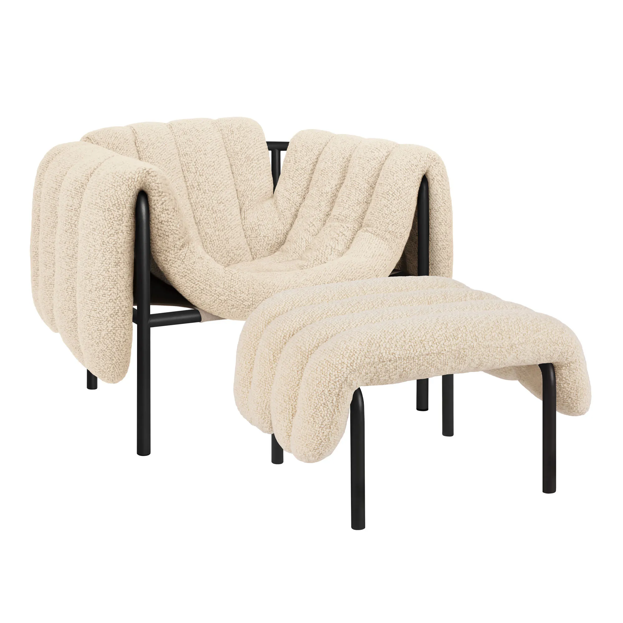 Puffy Lounge Chair + Ottoman - 1