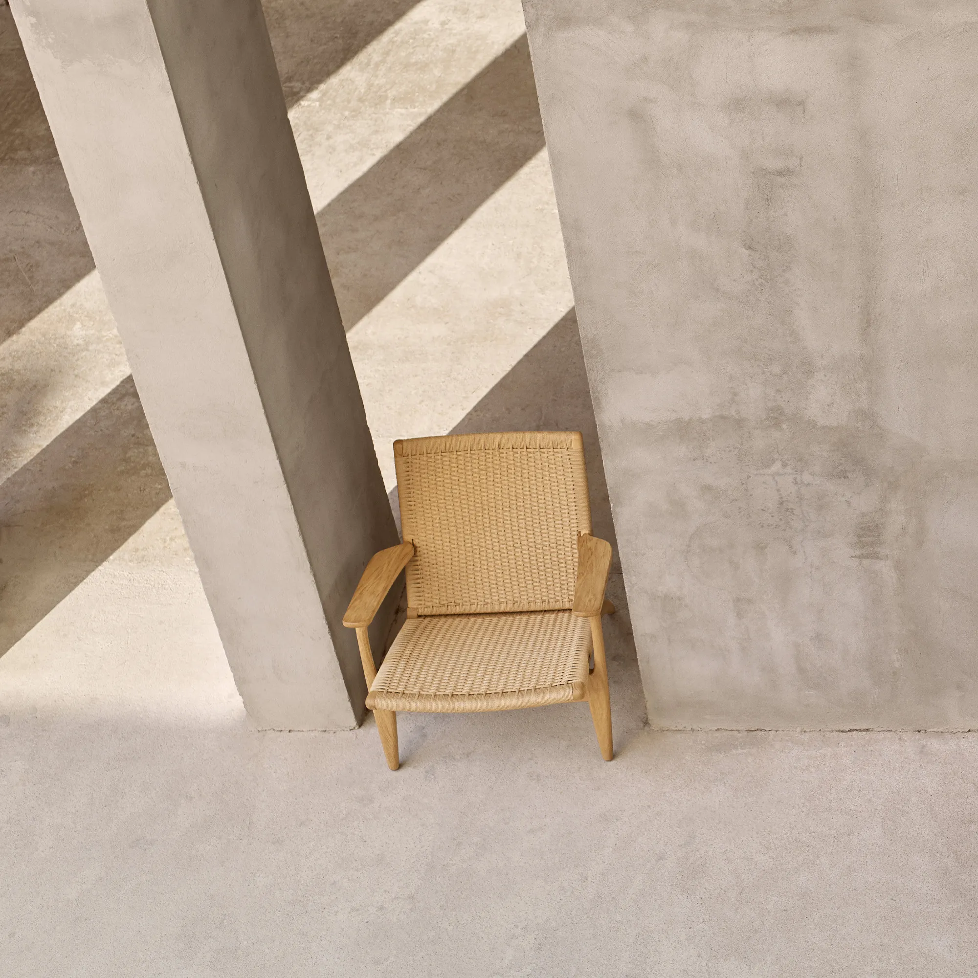 CH25 fauteuil walnoot/natuurlijk gevlochten papierkoord - 11