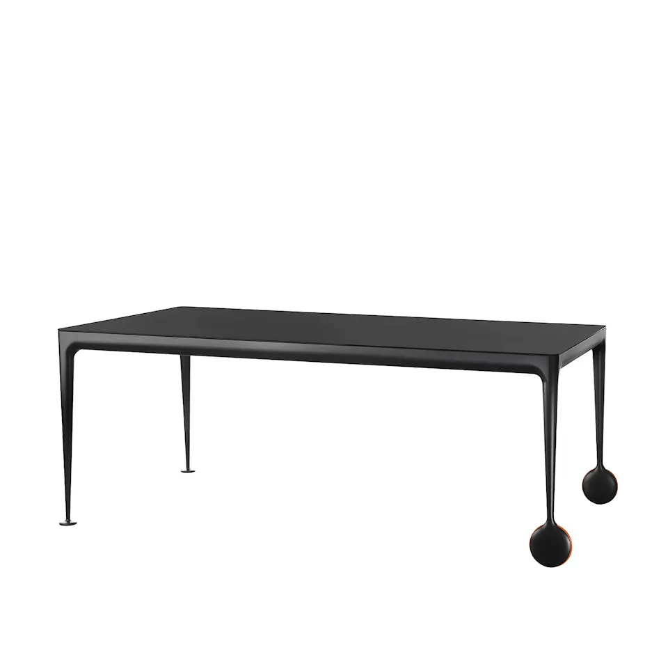 Big Will Extending table Black aluminium frame/Black top