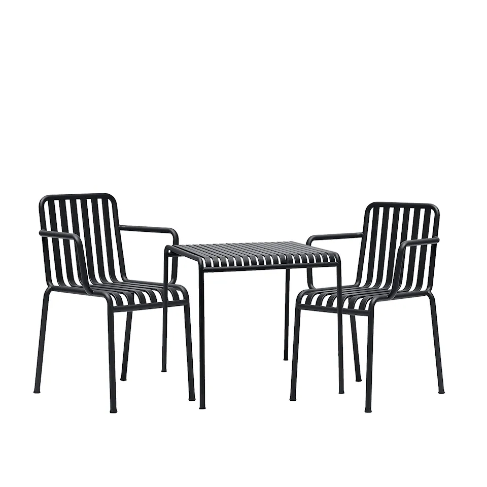 Palissade eetkamerset met tafel en 2 fauteuils