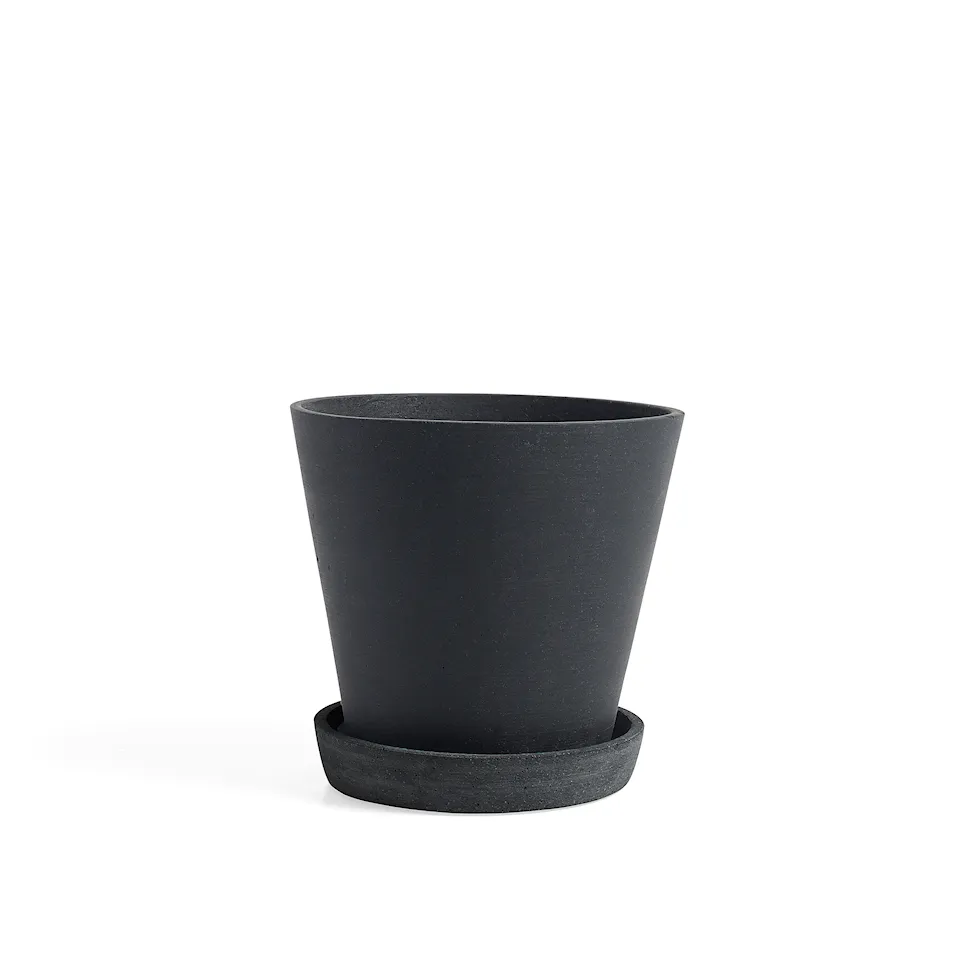 Flowerpot kukkaruukku & lautanen Black