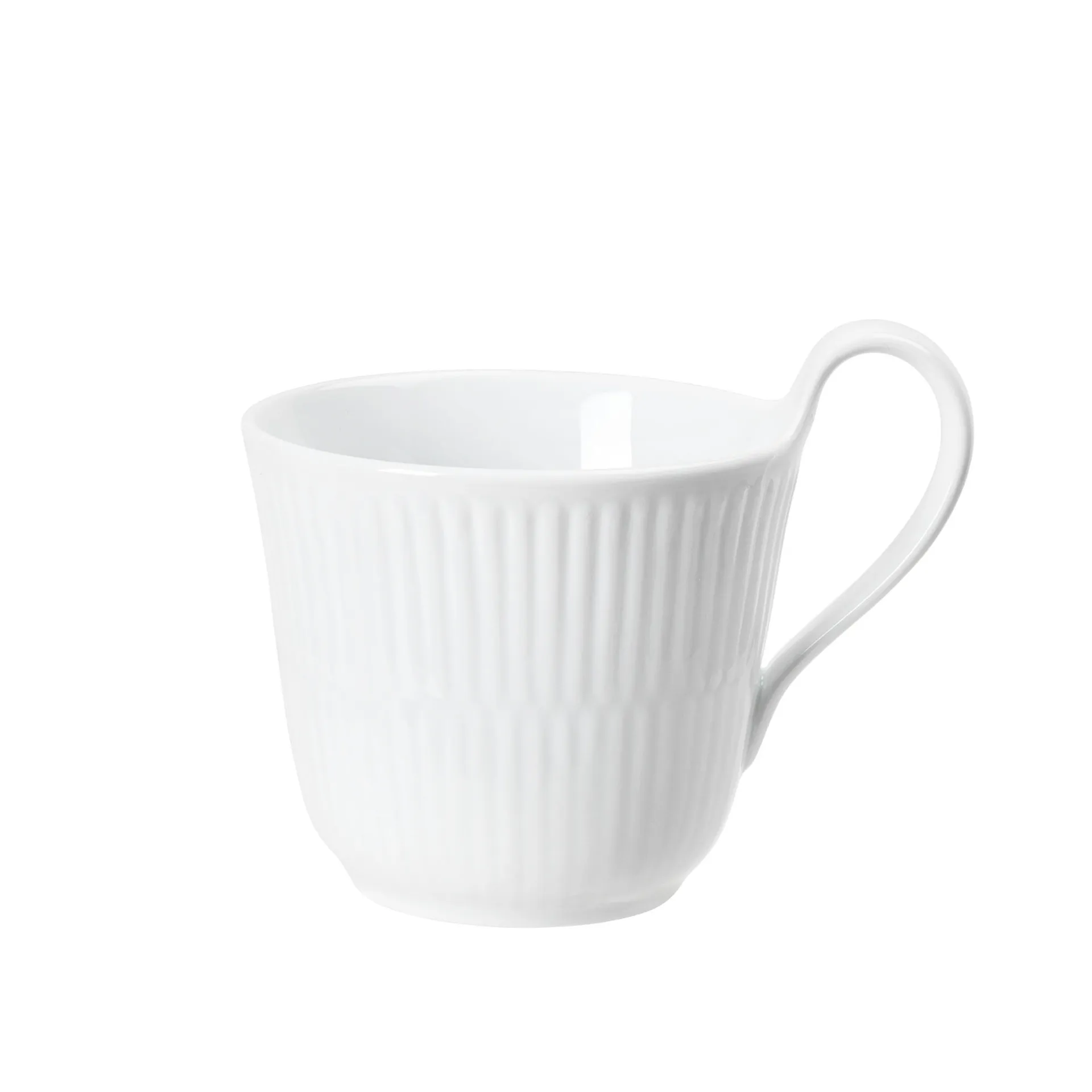 White Fluted Mug with High Handle 24 cl - Royal Copenhagen - NO GA