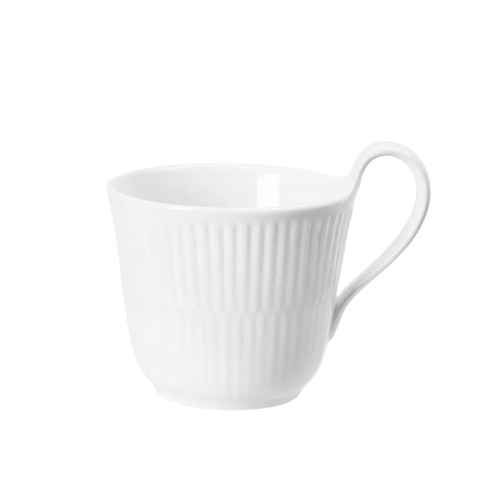 White Fluted Mug with High Handle 24 cl