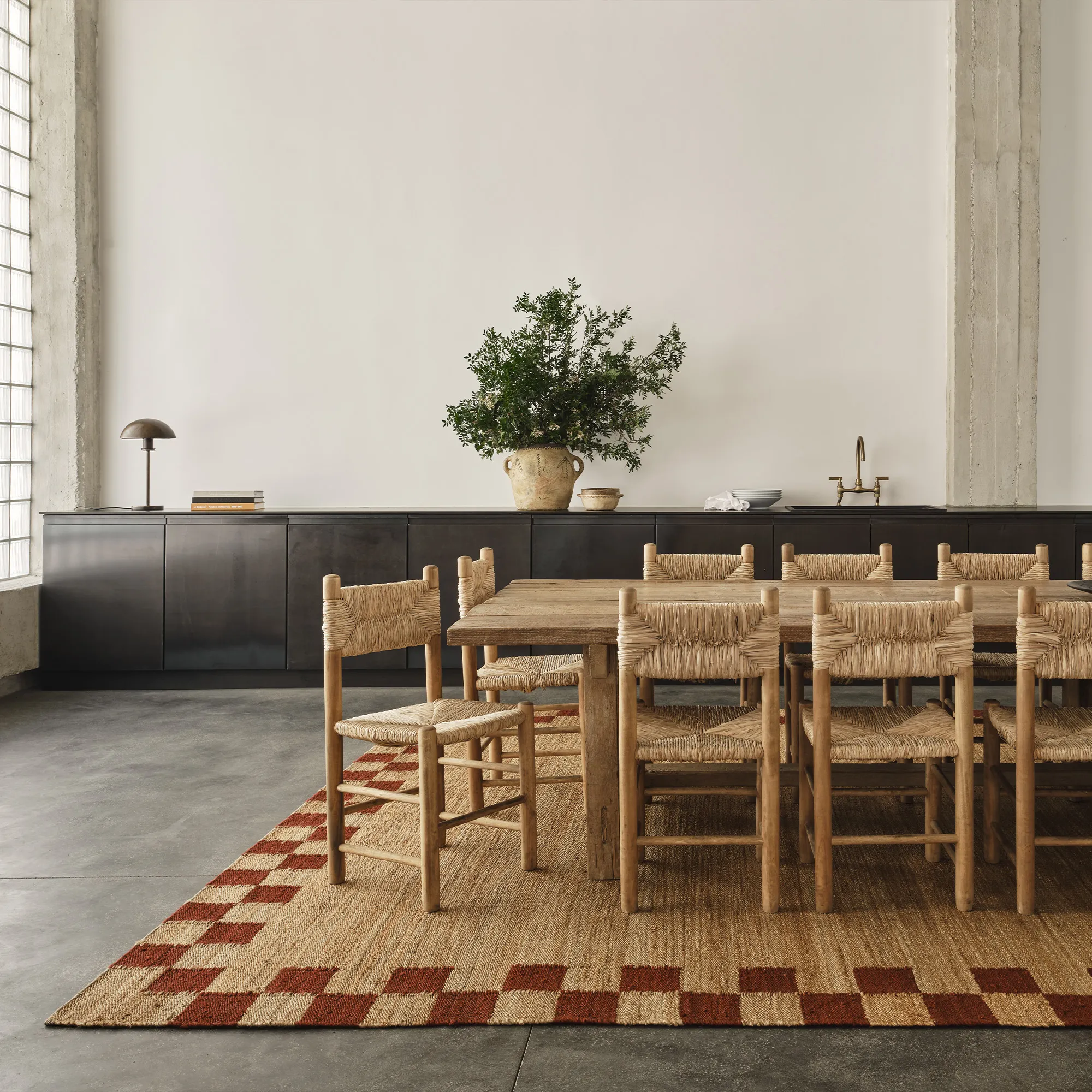 Jute Border Red Rug - 4