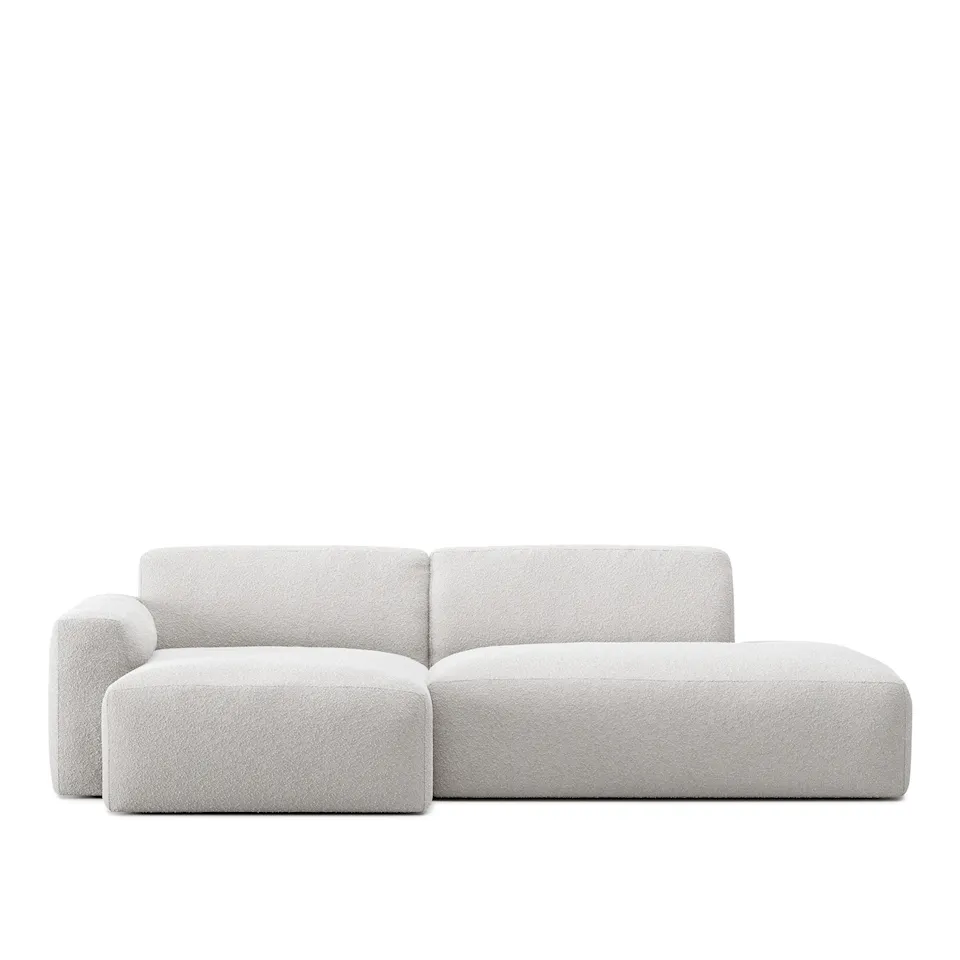 Brick 2-Seater Chaise Lounge Open End Right - Ascot White