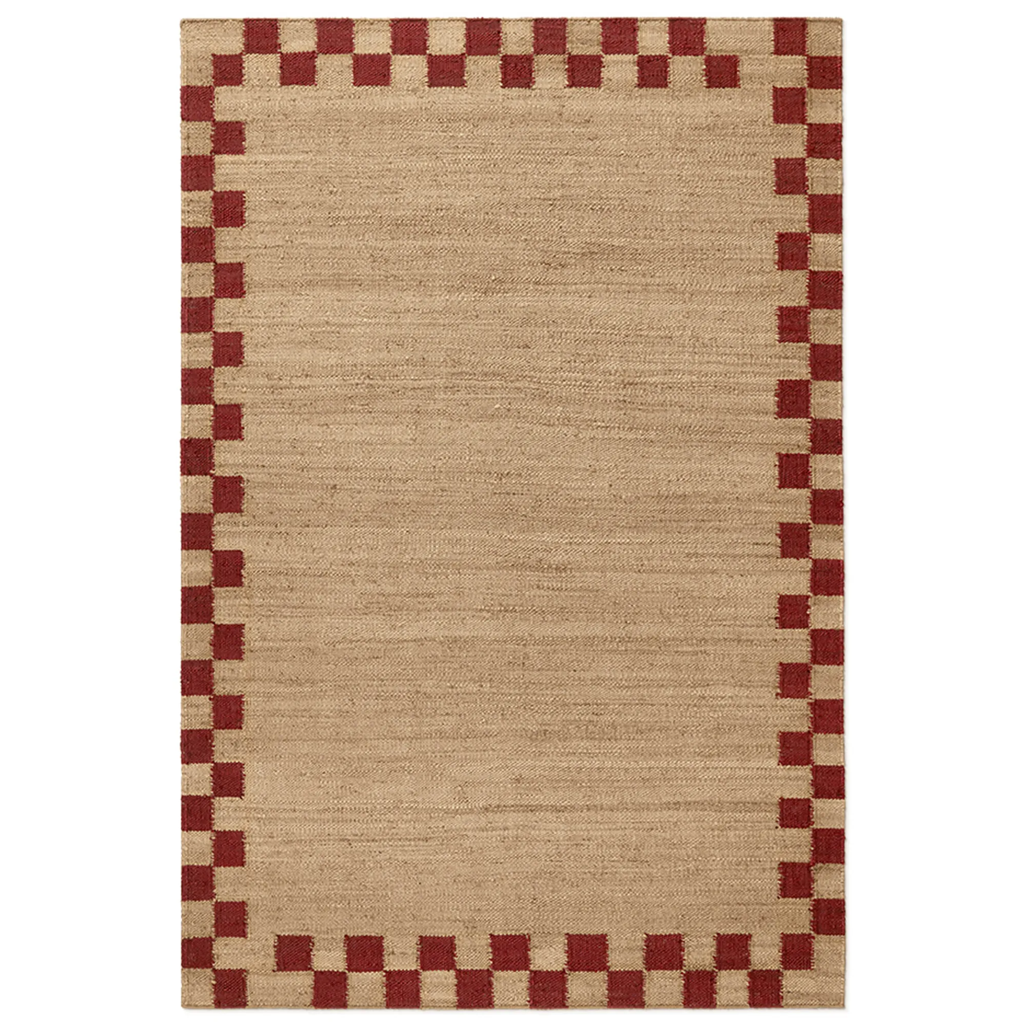 Jute Border Red Rug - 1