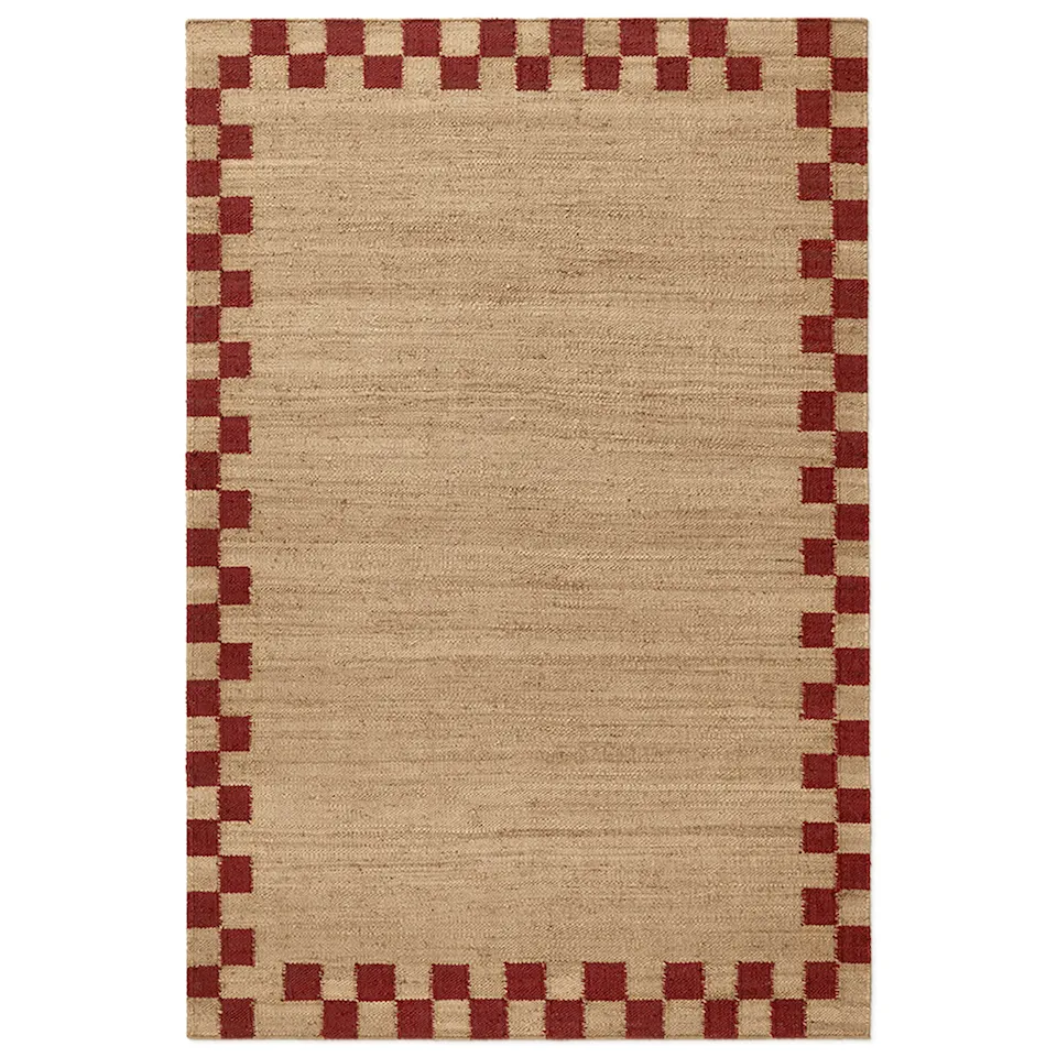 Jute Border Red Rug