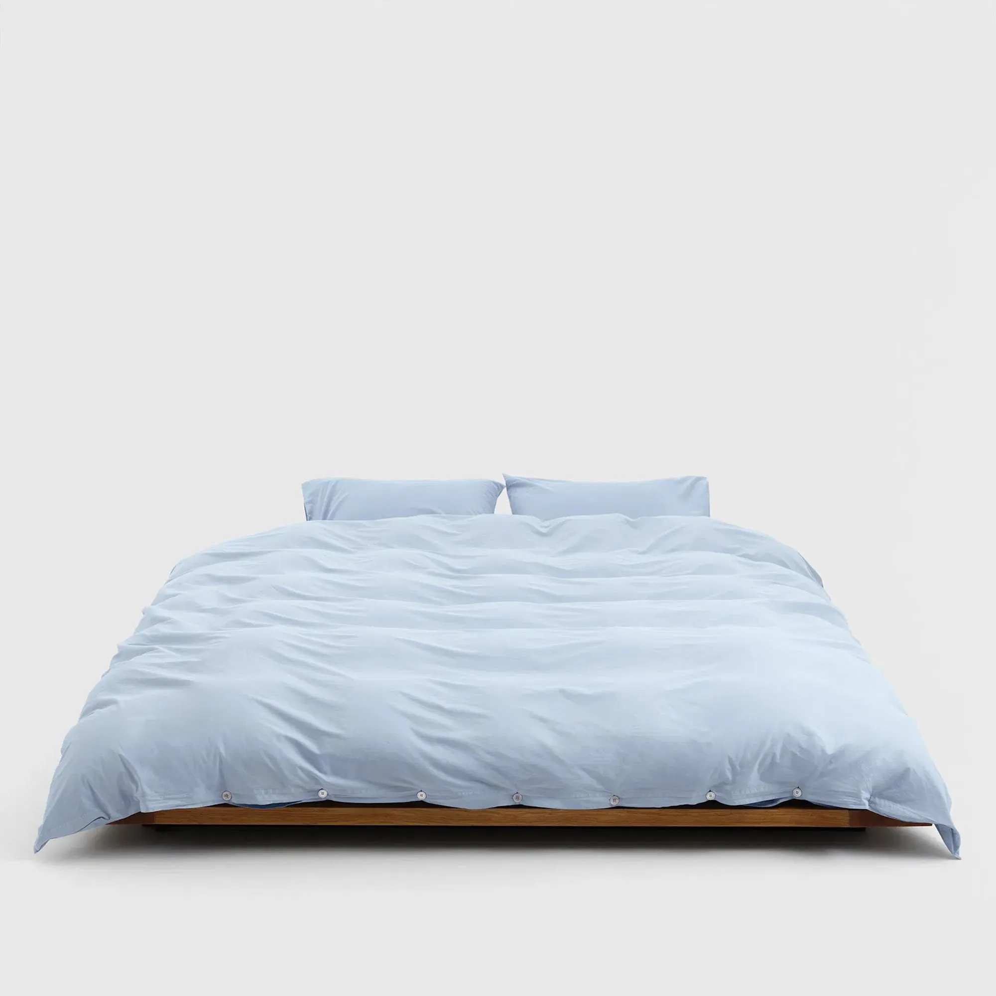 Percale Solid Morning Blue Duvet Cover - 3