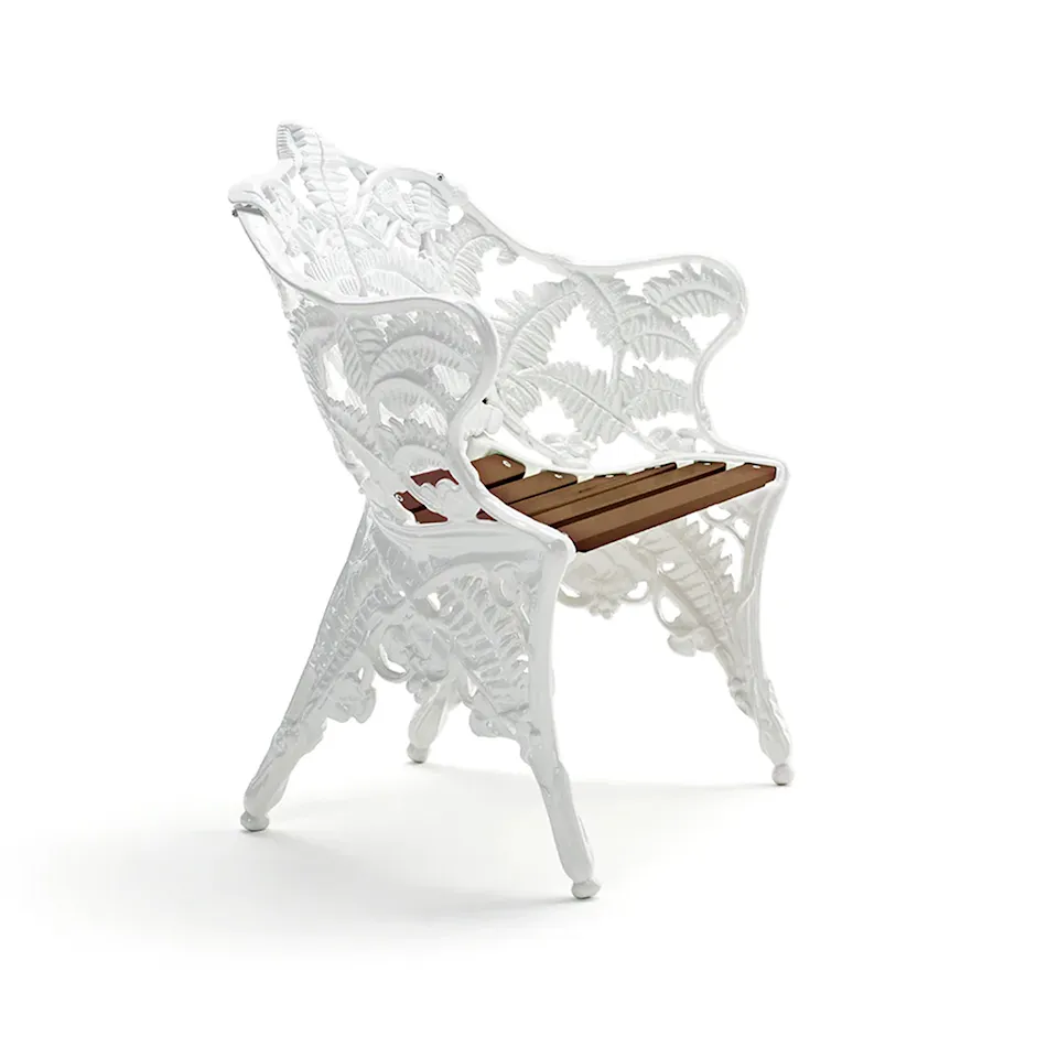 Armchair Classic - Oiled Mahogany/White Lacquered Aluminium